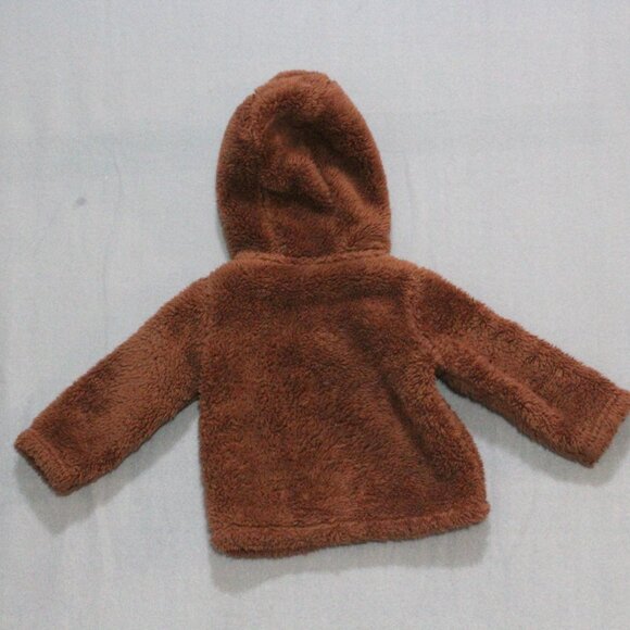 Baby Sherpa Jacket Set Size 6-9 M Brown Bear Hat + Mittens - Picture 6 of 6